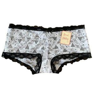 Love Libby Black and White Lace Boy Short Underwear